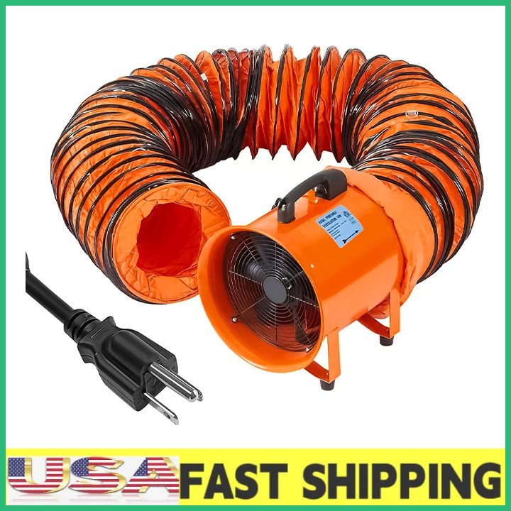 12”/16”Utility Blower Fan6.4FT/32.8FT Hose Fan,580w/1500w Ventilator Exhaust Fan