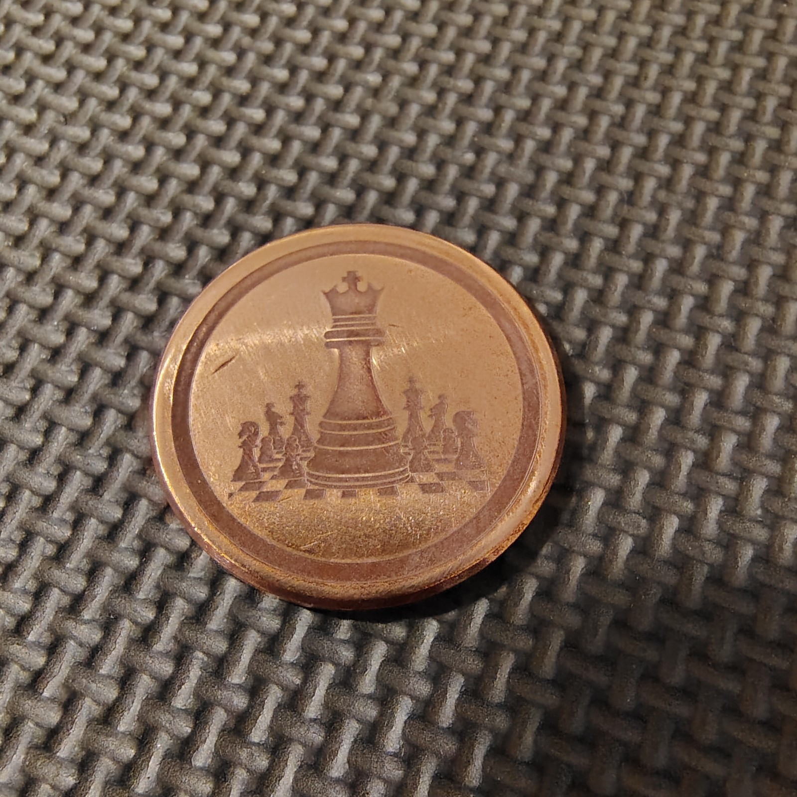 Custom Boutique Copper Engraved Chess Board Worry Coin Golf Ball Marker 1.5"