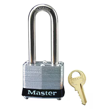 Master Lock 3Lhblk Lockout Padlock, Keyed Different, Steel, Black, 2 In Shackle