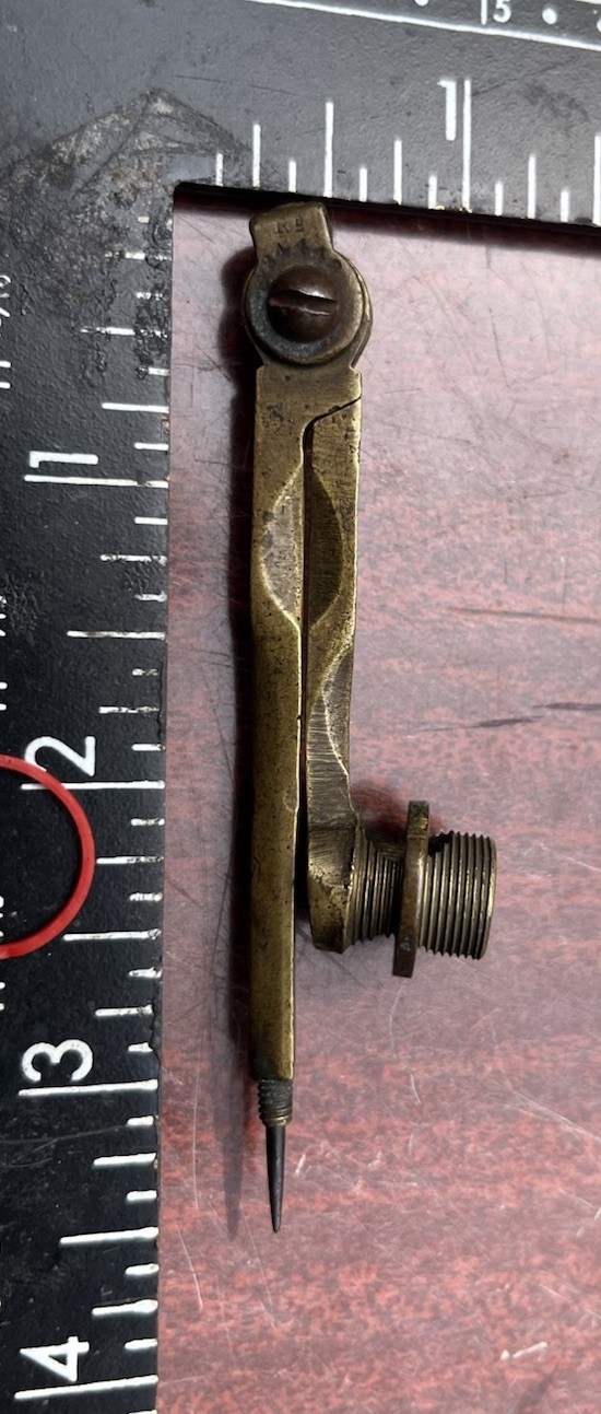 Vintage Patent Veteran Old School Brass Drawing Compass Technical Draughtsman