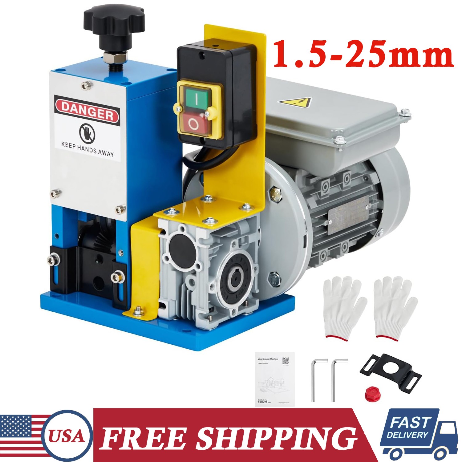 Electric Wire Stripping Machine 0.06"-1" Portable Industrial Wire Stripping Tool