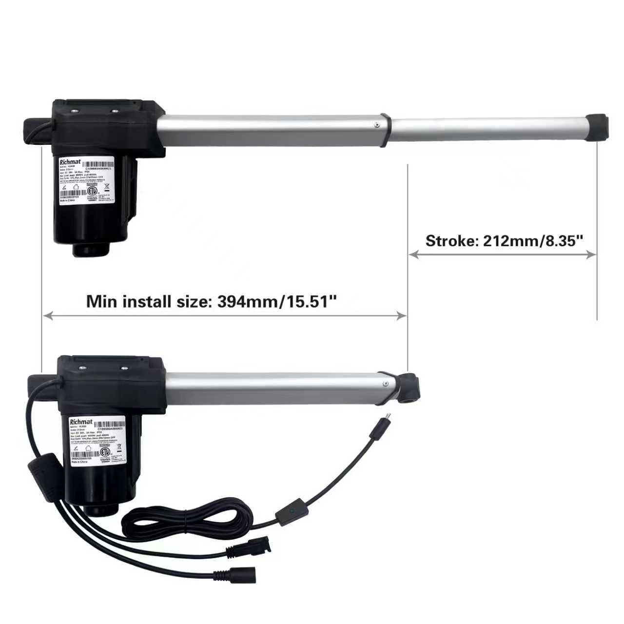 Richmat HJA58 Replacing GM1450-LM Actuator Motor for Power Recliner Lift Chairs