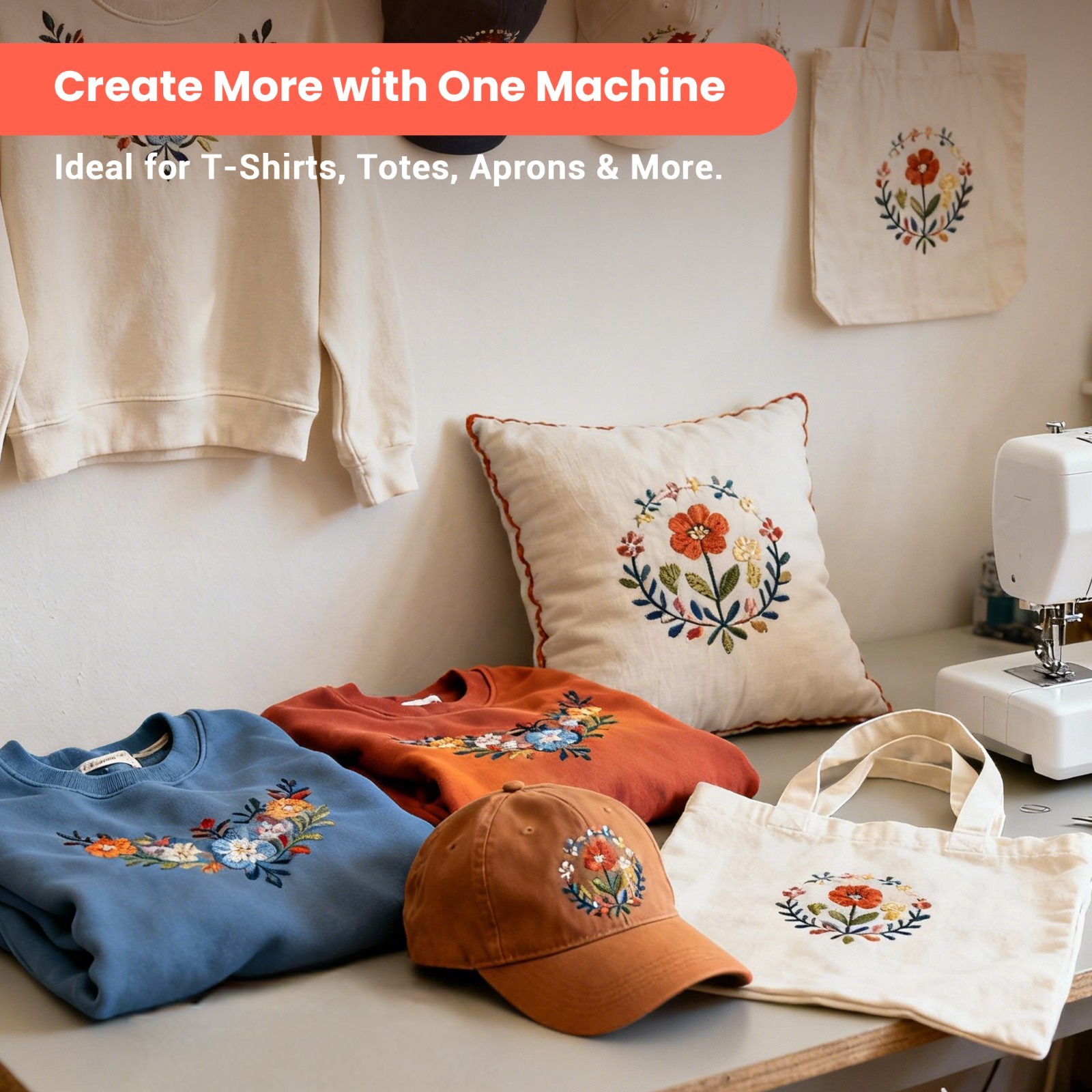 POOLIN EOC03-RE RED Embroidery Machine 4 x 9.25 In Embroidery Area Computerized.