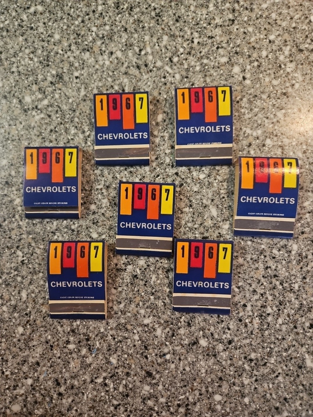 1967 Chevrolet Dealership  (7) Matchbooks New Old Stock