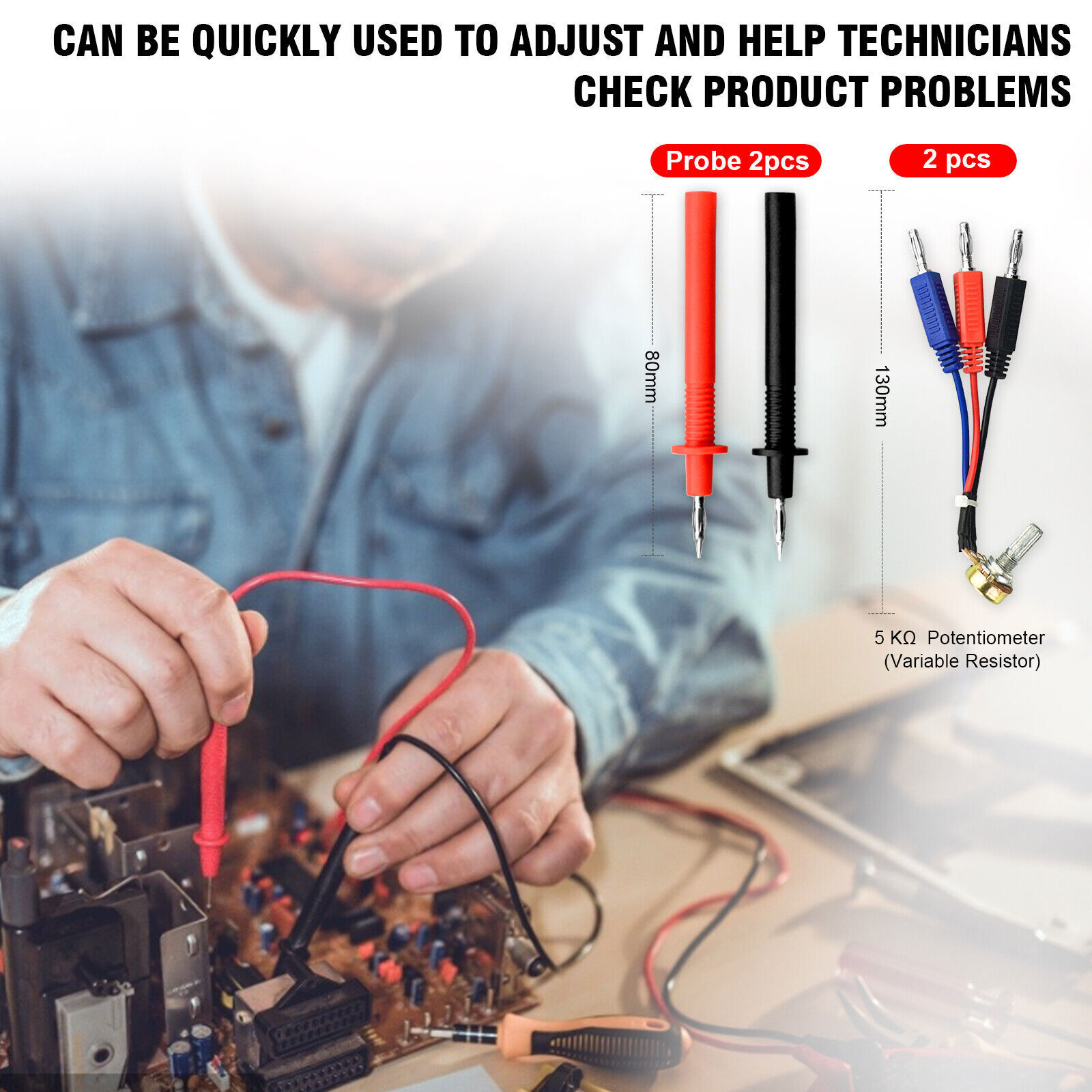 92PCS Automotive Multimeter Test Lead Kit Wire-Piercing Clip Test Probe Wire Set