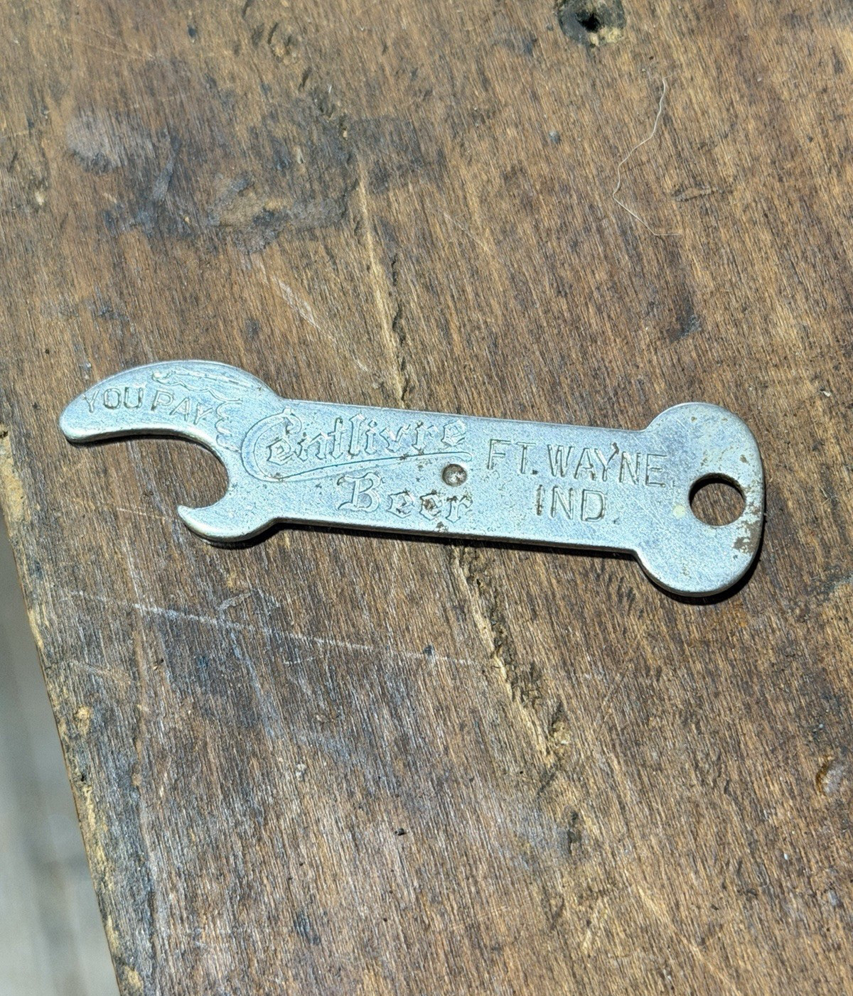 Vintage Centlivre flat top Beer Can Key Bottle Opener Fort Wayne, IN Antique