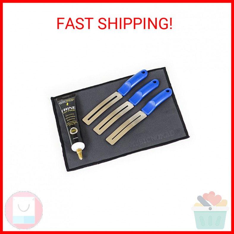 MusicNomad 5 pc. FRINE Fret Polishing Kit with Fretboard Guards, Polish, Cloth (