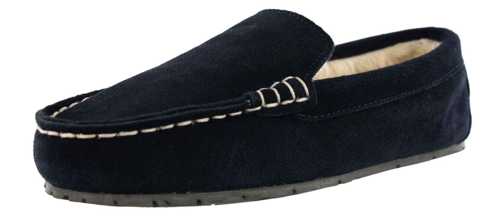 CLARKS MEN’S MOCCASIN SUEDE ROMEO JMH1638 NAVY INDOOR / OUTDOOR HOUSE SLIPPER