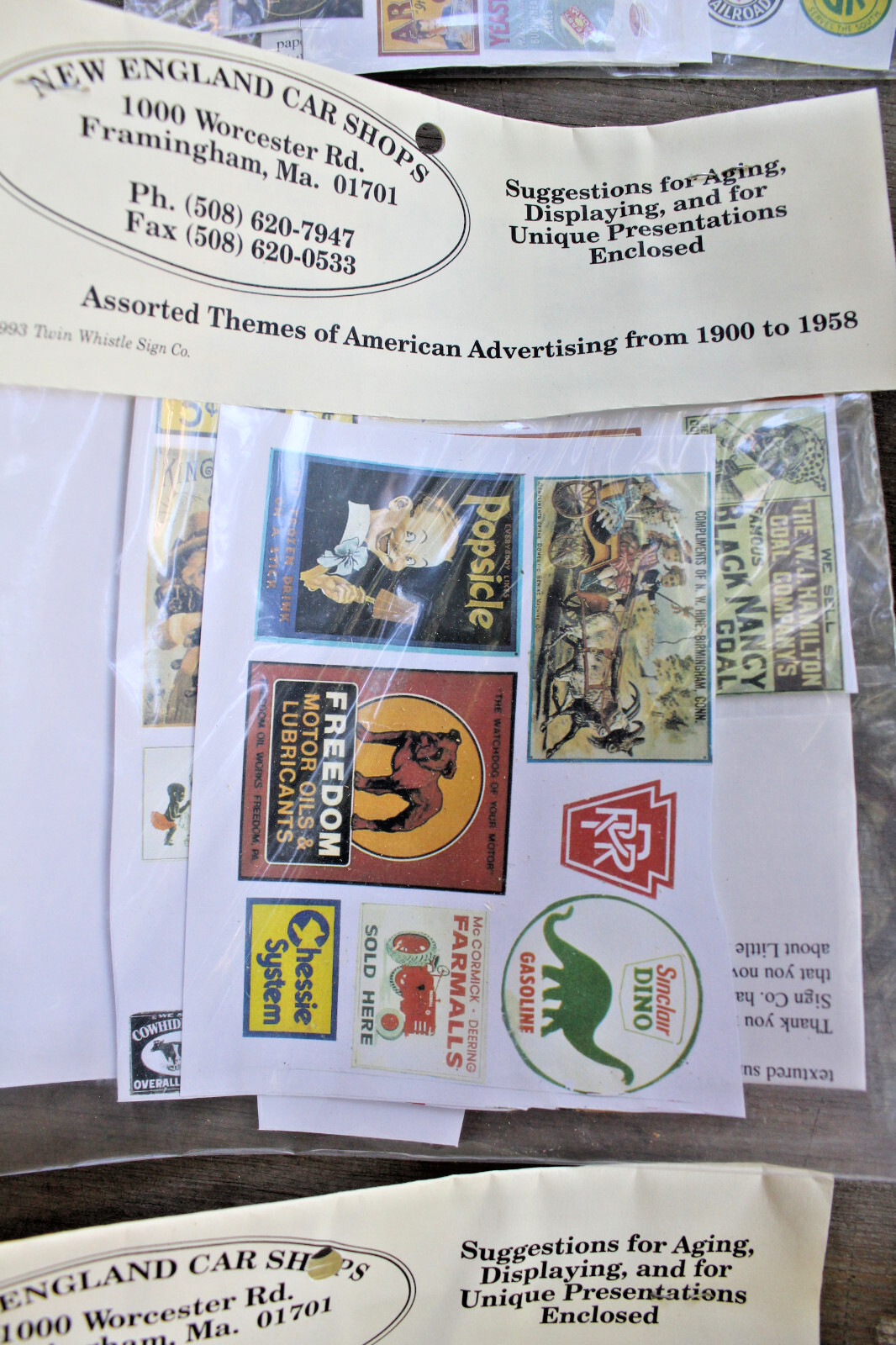 9 Packs of Vintage Little Ads Posters & Billboards for O Scale