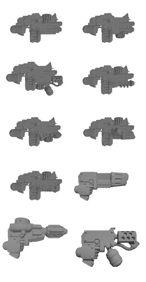 pistols bolters kraken shotgun volkite flamer las gun hand canon 3d printed