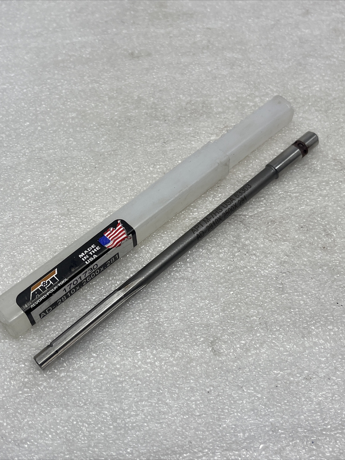 .2810” (letter K) Alvord Polk Reamer, Boeing Quick Chuck Shank, .2500” Pilot
