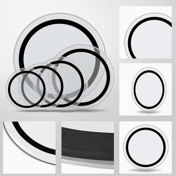 Drum Heads (22", 16", 14", 13", 12")22in with Foam Damping Rings for Sound
