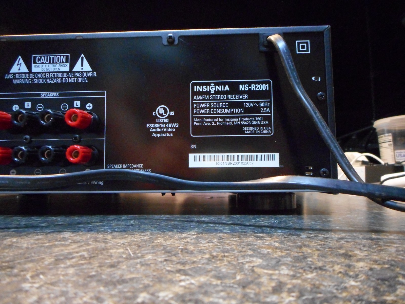 Insignia NS-R2001 AM/FM Stereo Receiver Amplifier Audio Component System
