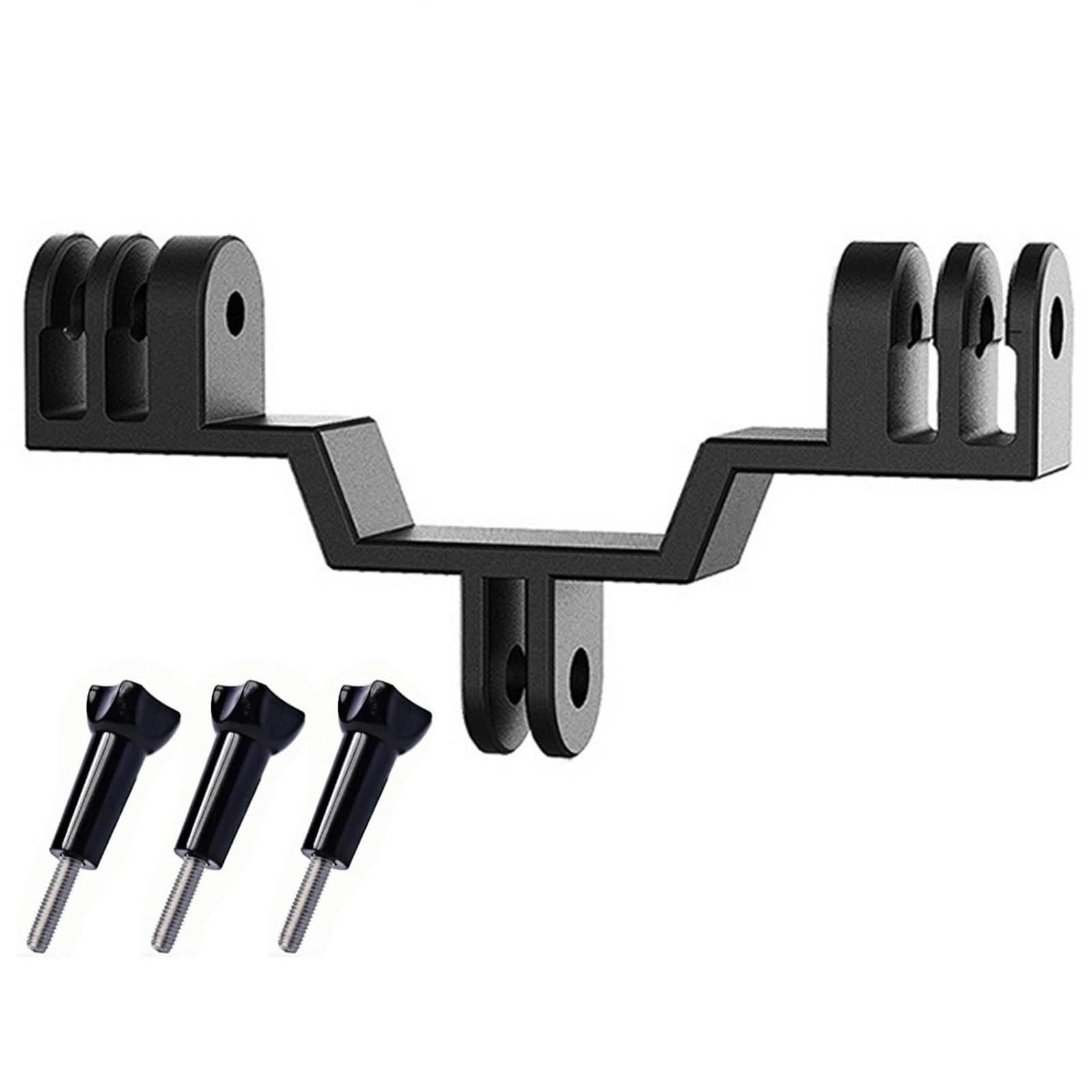 Aluminium Alloy Dual Twin Mount Adapter with Thumbscrew for GoPro DJI Insta360