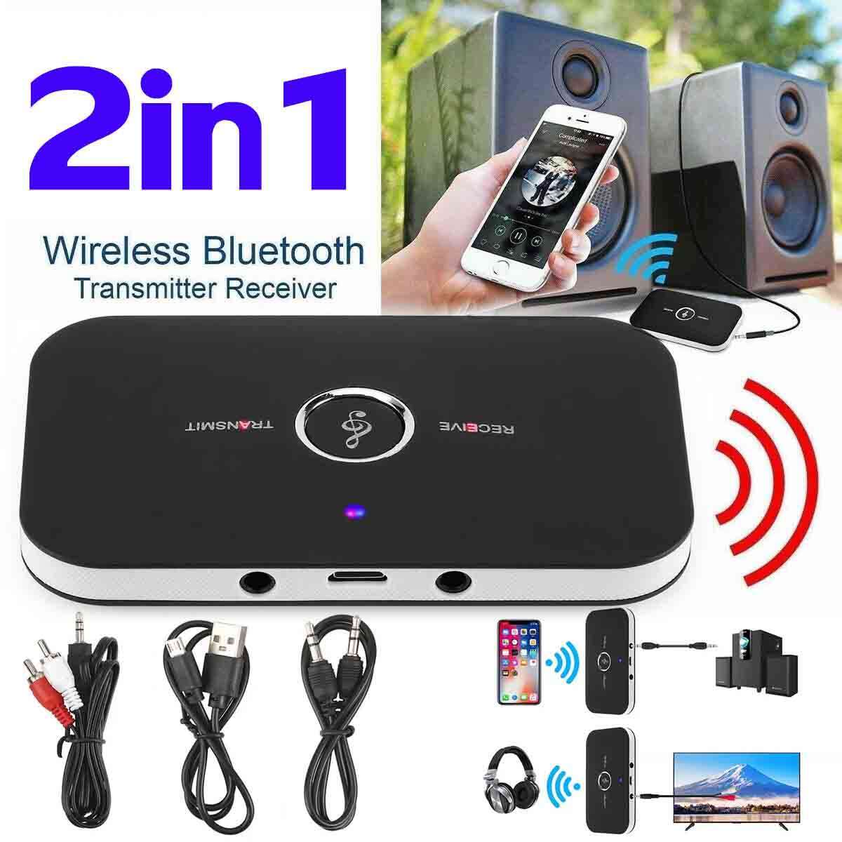 2-IN-1 Bluetooth Receiver & Transmitter Wireless RCA to 3.5mm Aux Audio Adapter