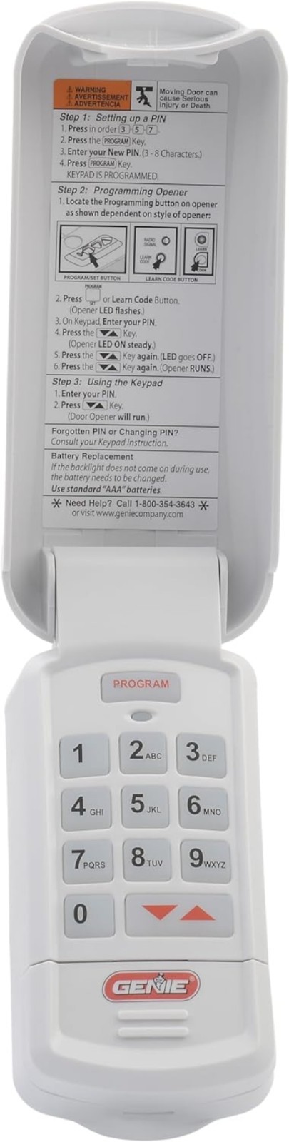 Intellicode Compatible Garage Door Wireless Keypad - Easy Access with Backlight