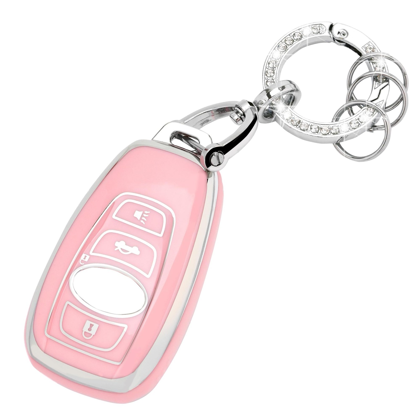 for Subaru Key Fob Cover - Soft TPU Key Case Protection with Bling Keychain F...