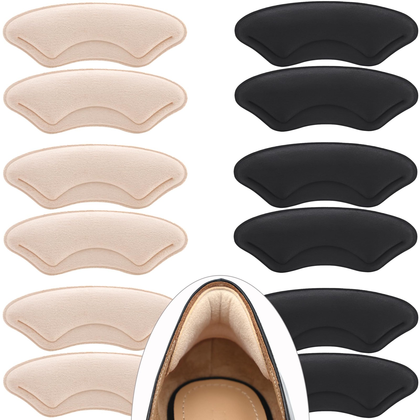 6 Pairs Heel Cushion Pads, Comfort Shoe Grips Snugs for Big Shoes Loose Blist...