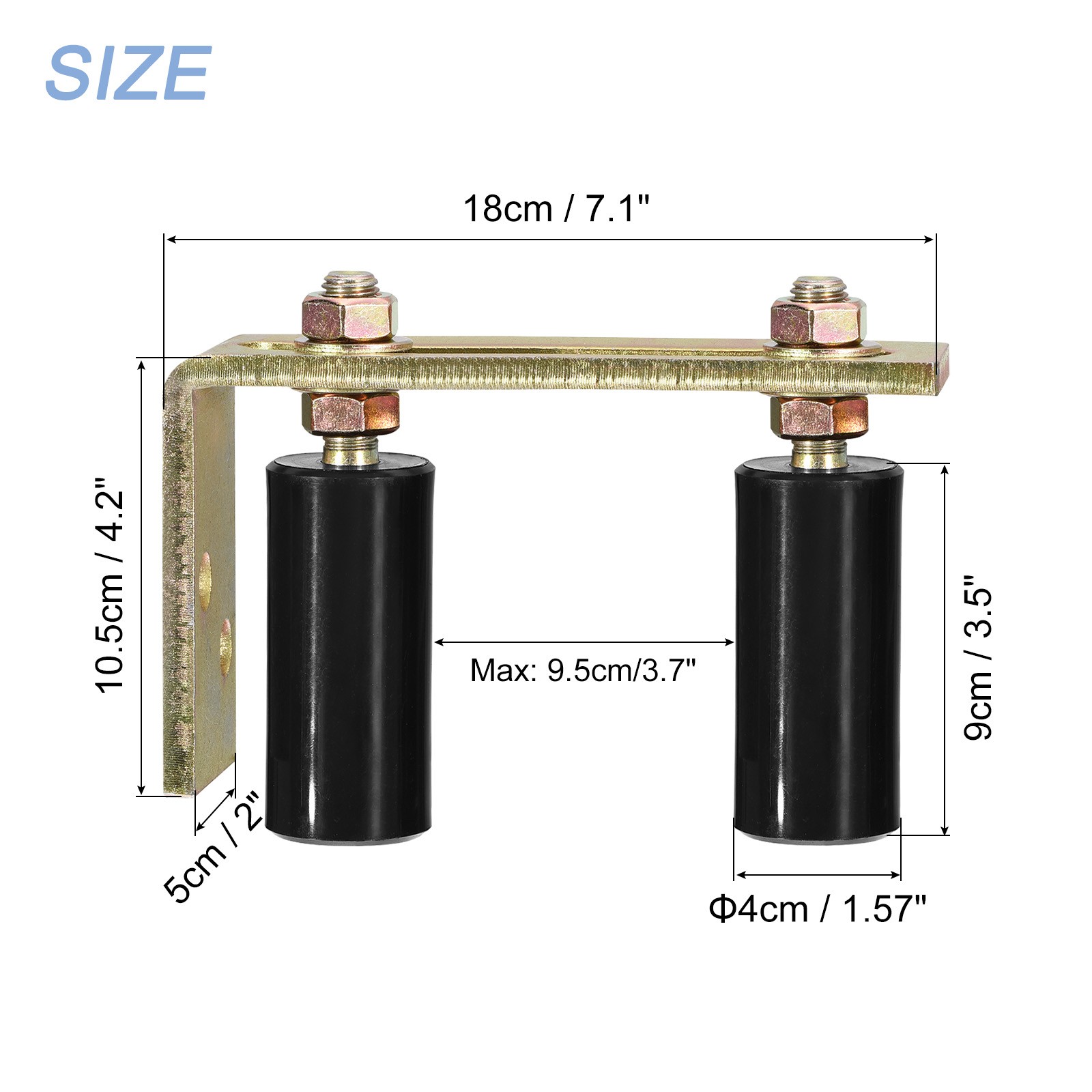 Gate Roller Guide Adjustable 3" Sliding Gate Nylon Roller for Sliding Gate Black