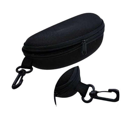 Hard Shell Sunglasses Case Portable Zipper Eyeglasses Box Protector With Clip