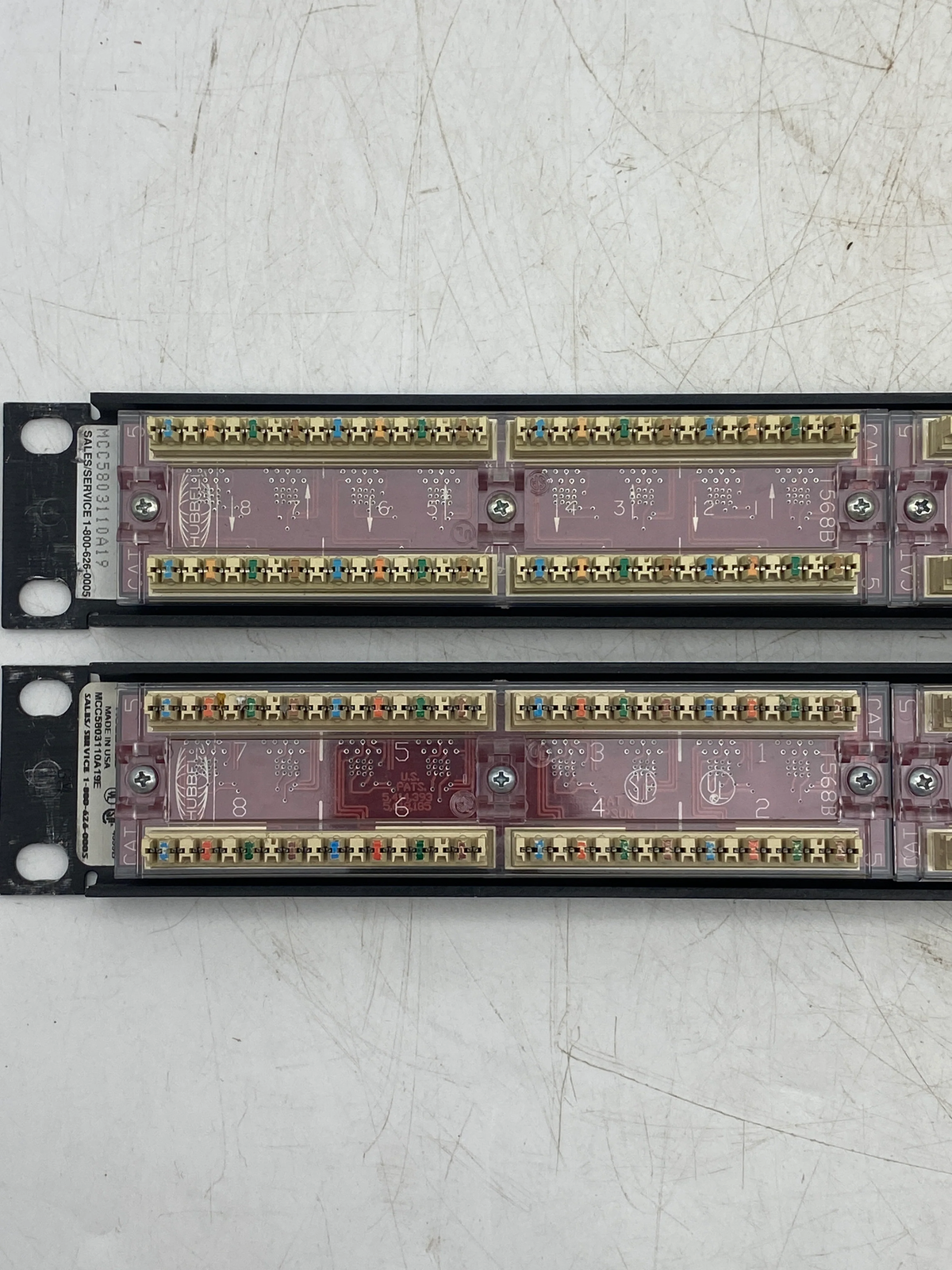 Hubbell MCC5803110A19E T568B 24-Port Patch Panel, Cat. 5 *Lot of (2)* (Used)