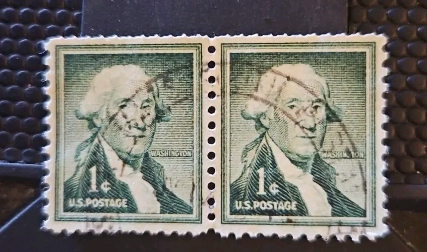 US 1-cent George Washington Dark Green Stamp RARE Original