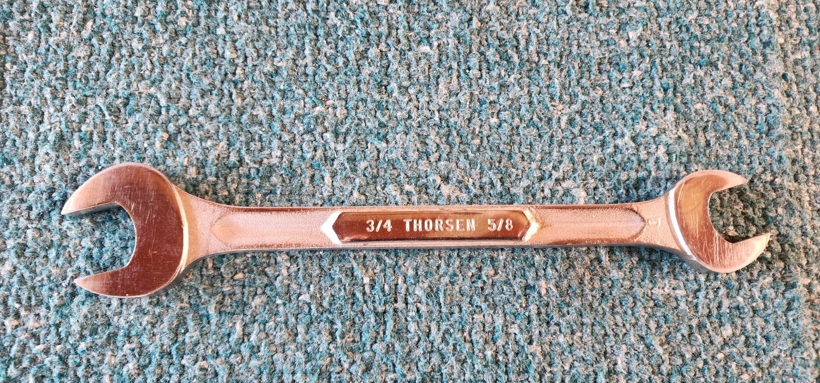 Vintage Thorsen, 3020 Double Open-End Wrench, 3/4"  x  5/8"! Made In USA! Used!