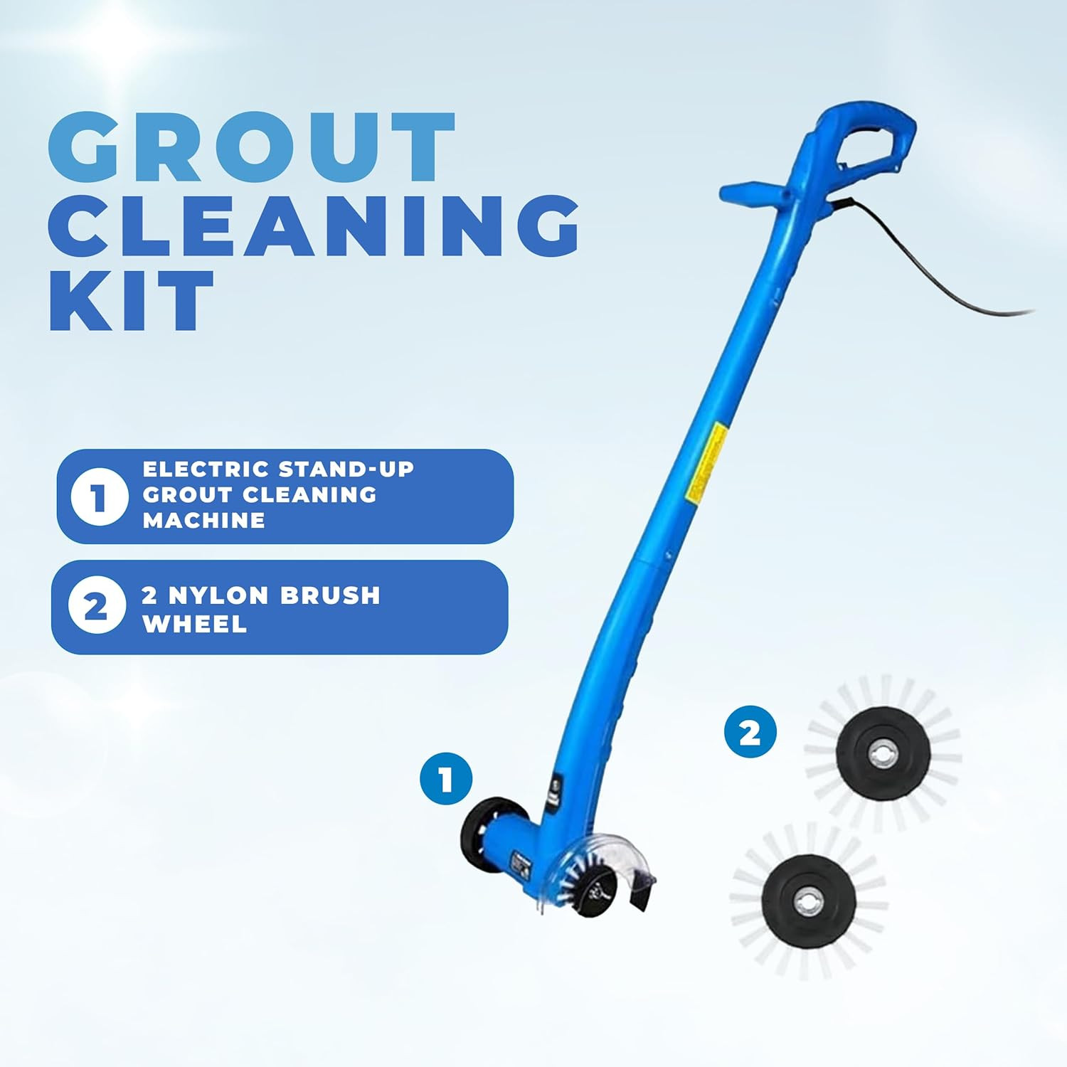 Compact Electric Grout Cleaning Machine for Tile & Bathroom Floors