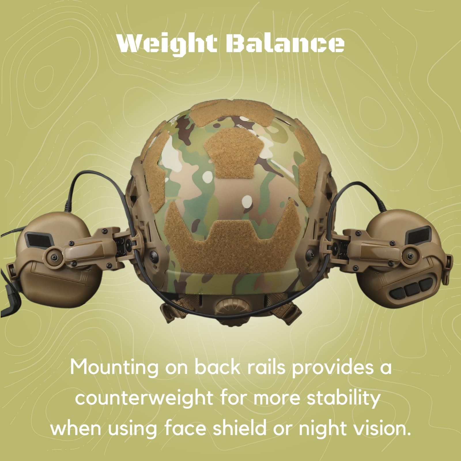 Free-Angle Tactical Headset Rail Mount for Earmor Headset Adapter On Team Wen...