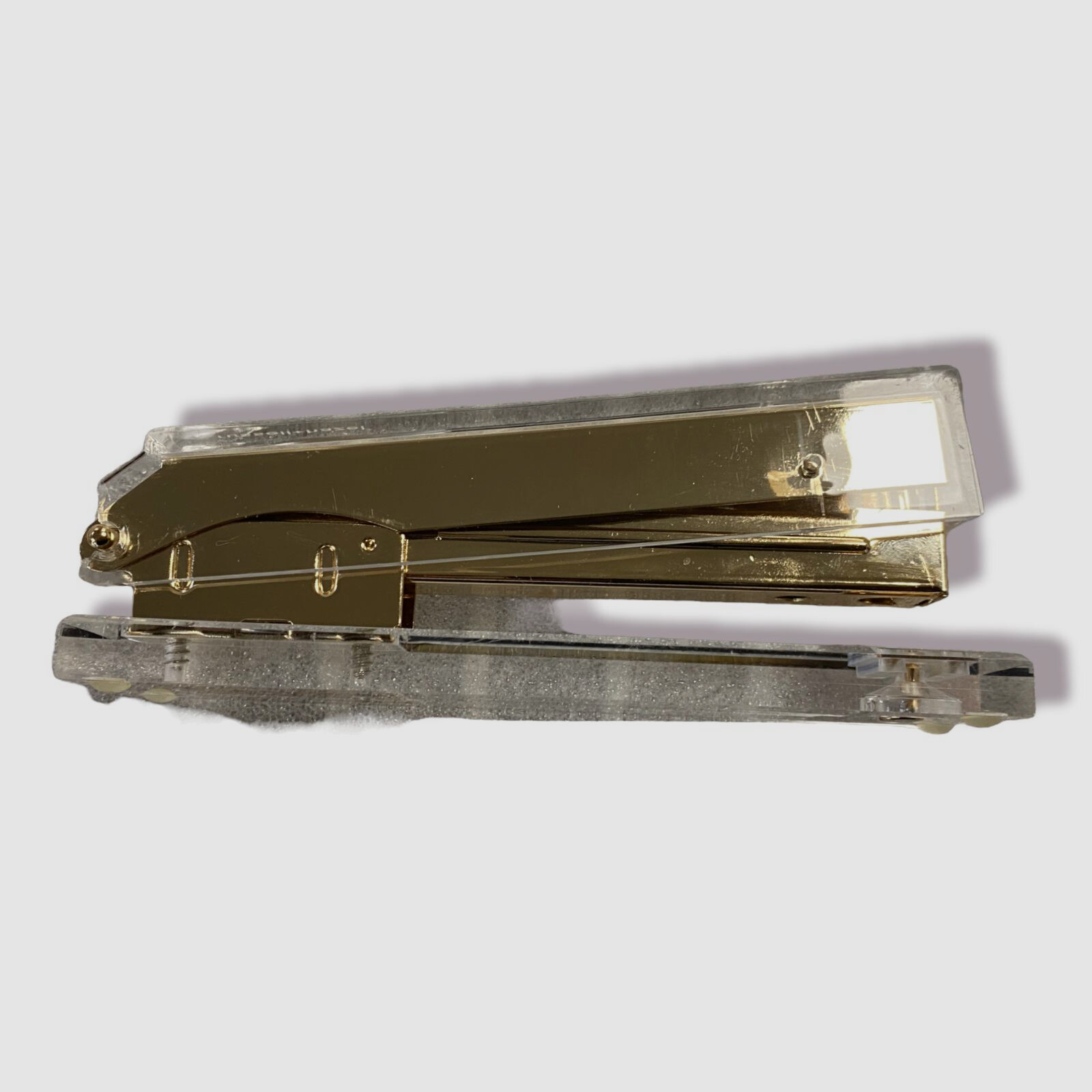$25 Russell+Hazel Modern Stapler Acrylic Metal Clear Gold Tone