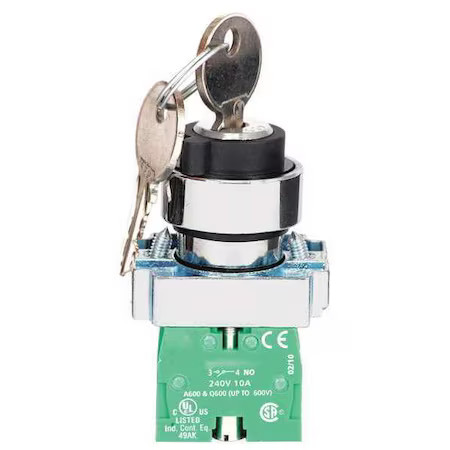 Dayton 30G277 Selectorswitch, Keyed, Non-Illum, 3Pos, 22Mm