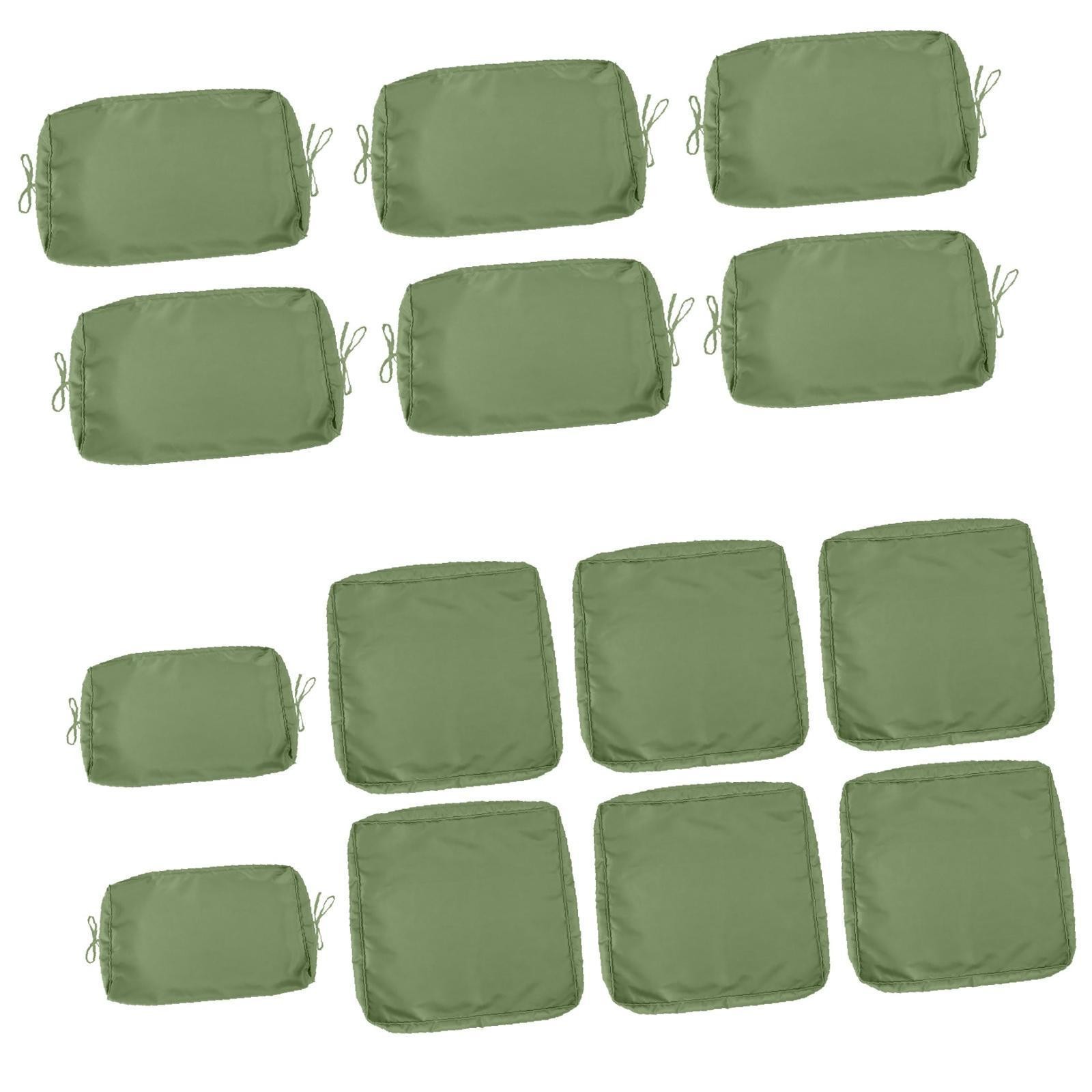 Olive Green 7 Piece Sofa Sectionals Slipcovers Set Zippered Removable Covers for