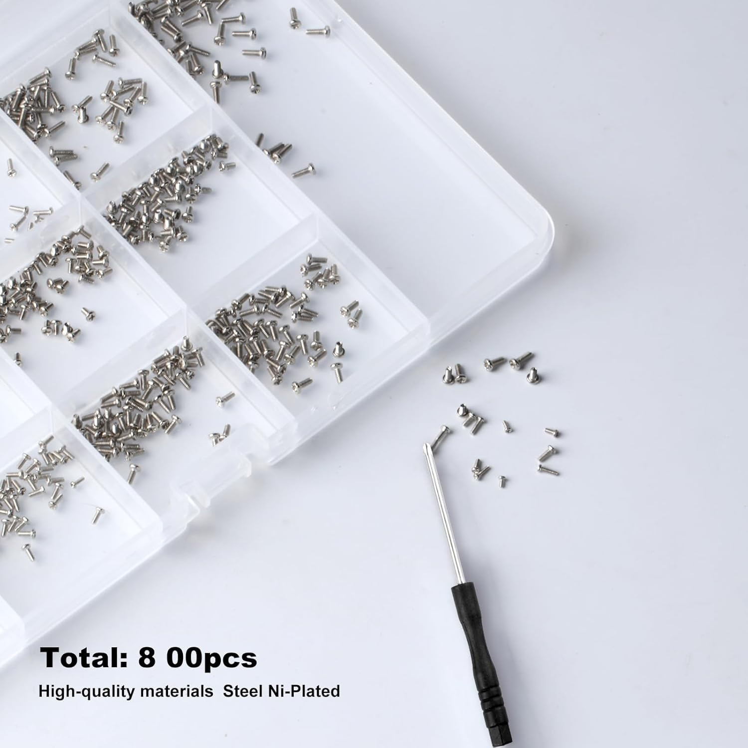 Tiny Screws for Electronics, 800 Pcs Mini Micro Small Phillips Pan Head Machine