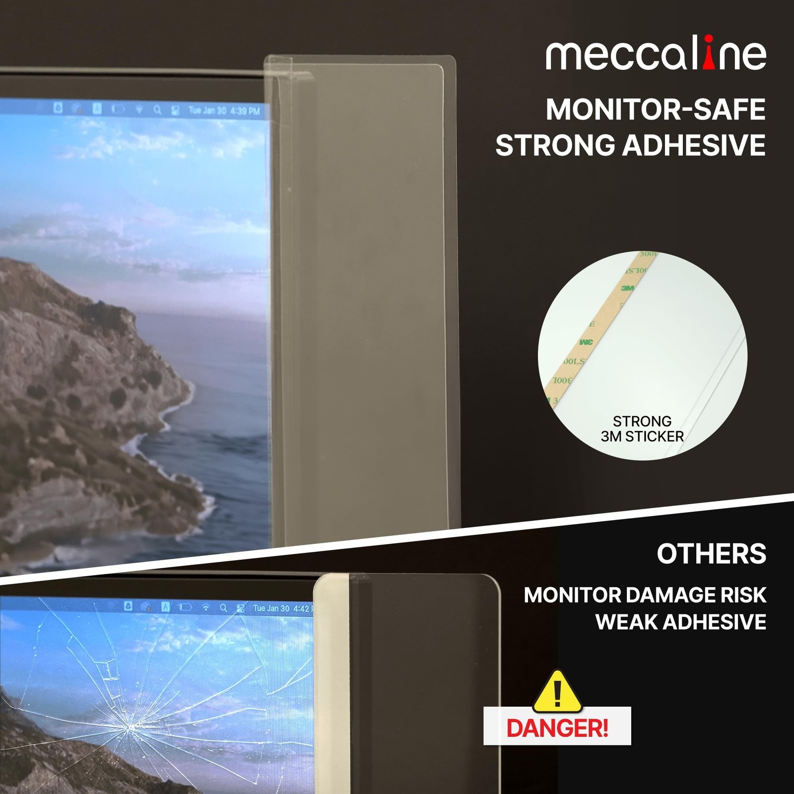 Monitor Memo Board 2Pcs - Flexible Clear PET Computer Screen Sticky Note Hold...