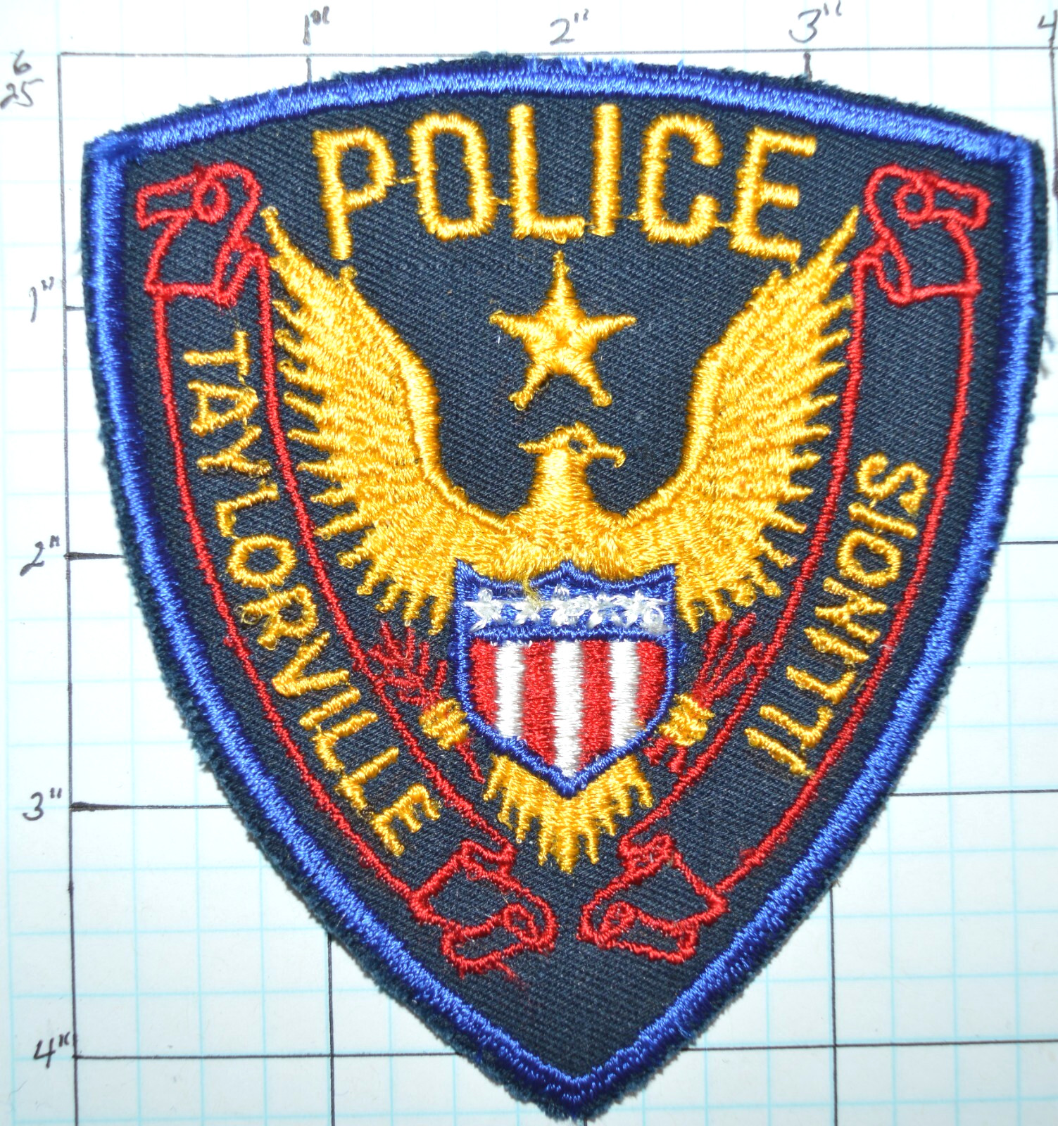 ILLINOIS, TAYLORVILLE VINTAGE POLICE DEPT PATCH