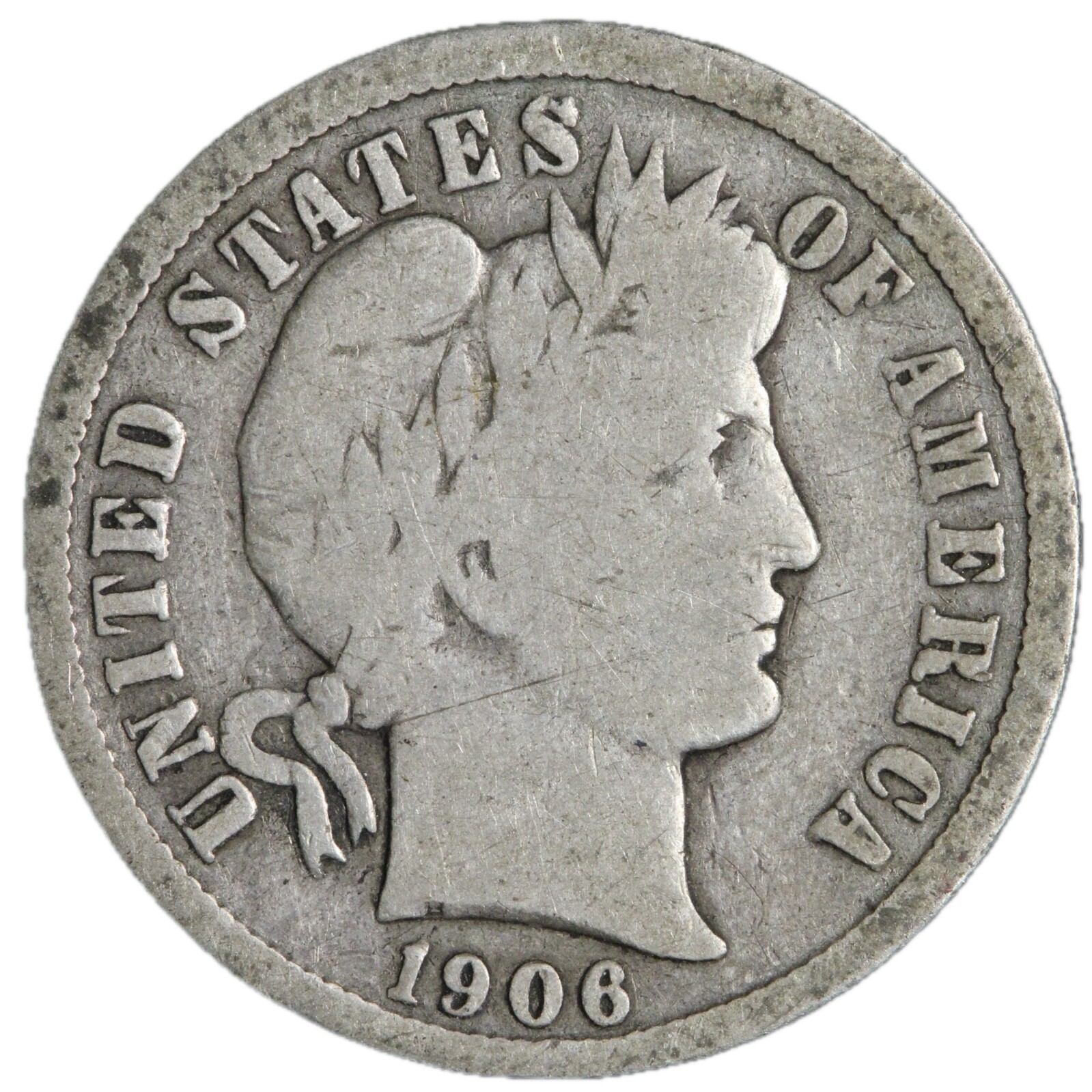 1906-O Barber Dime Nice Circulated VG/FINE! Complete Your Album!