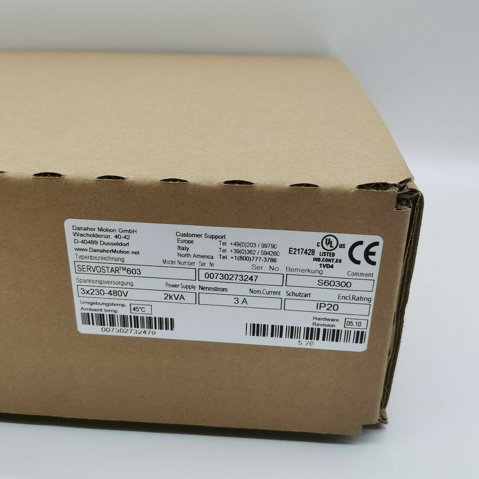 1PC New In Stock Kollmorgen SERVOSTAR 603 S60300 3X230-480V Servo Drive VIA DHL
