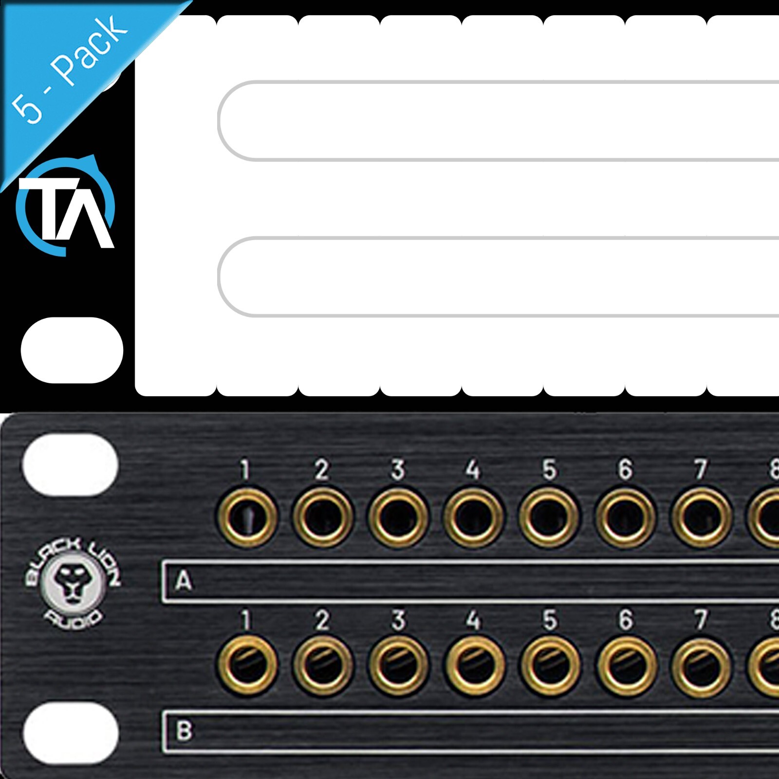 5 - Pack Trace Audio Blank Patch Bay Labels Compatible with Black Lion PBR TT