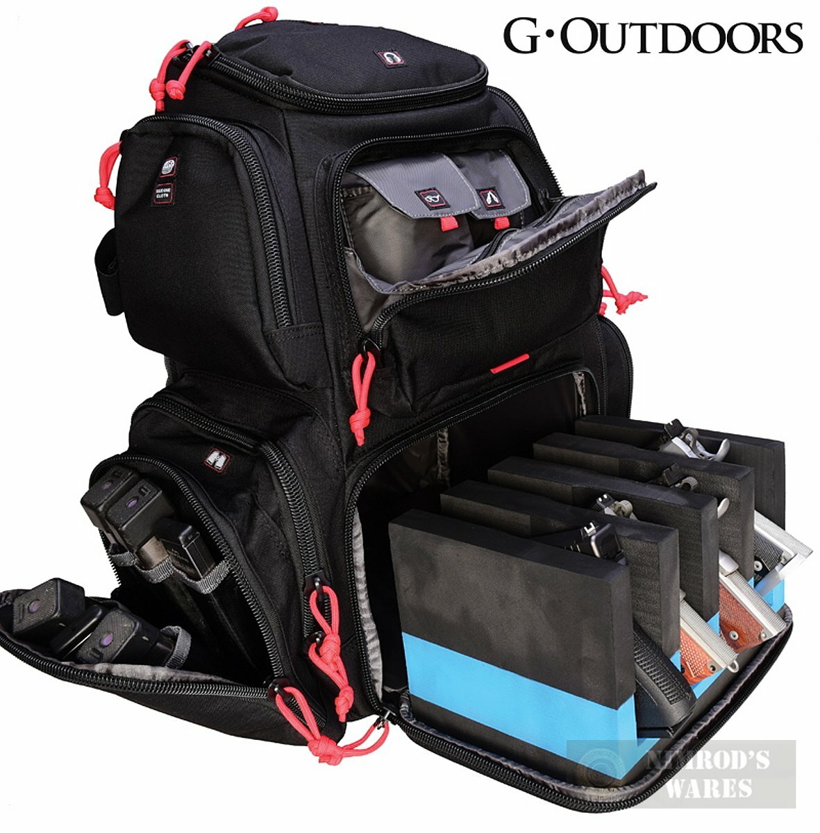 G-Outdoors HandGunner RANGE BACKPACK 4 pistols 6 Mags and More GPS-1711BP