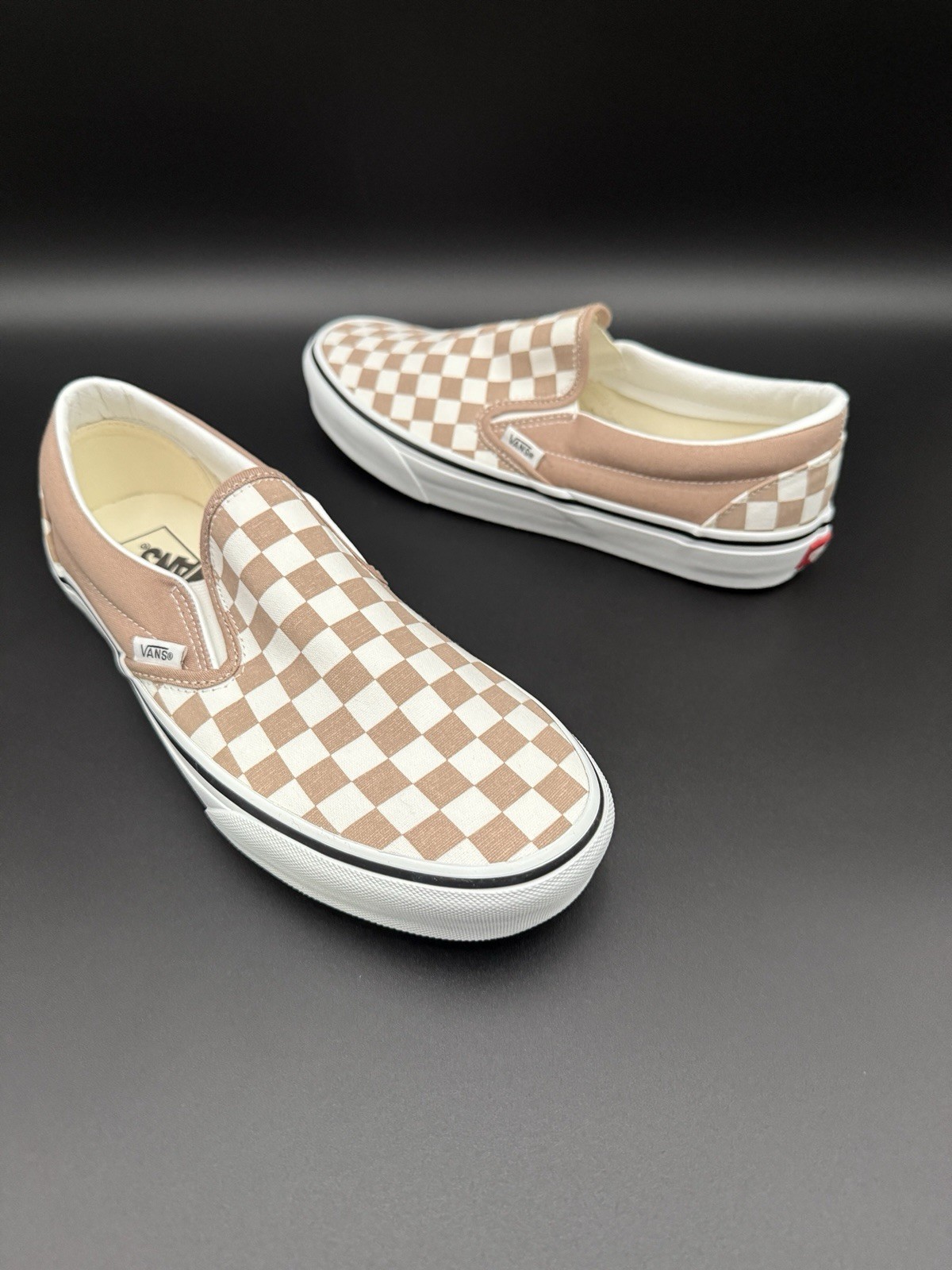 Unisex VANS Classic Checkerboard Slip-On Warm Taupe Brown VN000D6YE2V