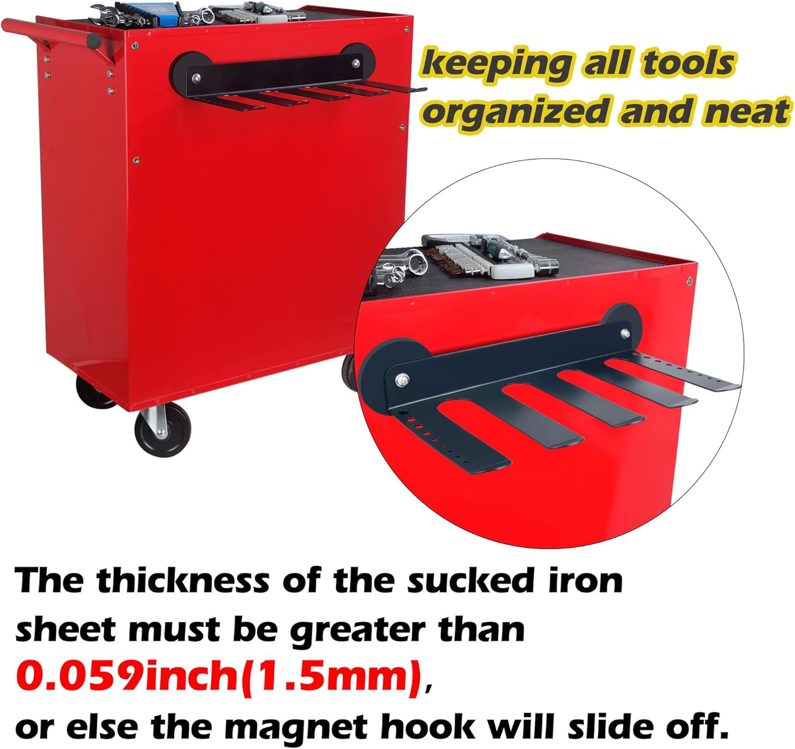 Magnetic Power Tool Organizer, Utility Storage Rack Shelf, Wall Mount Drill