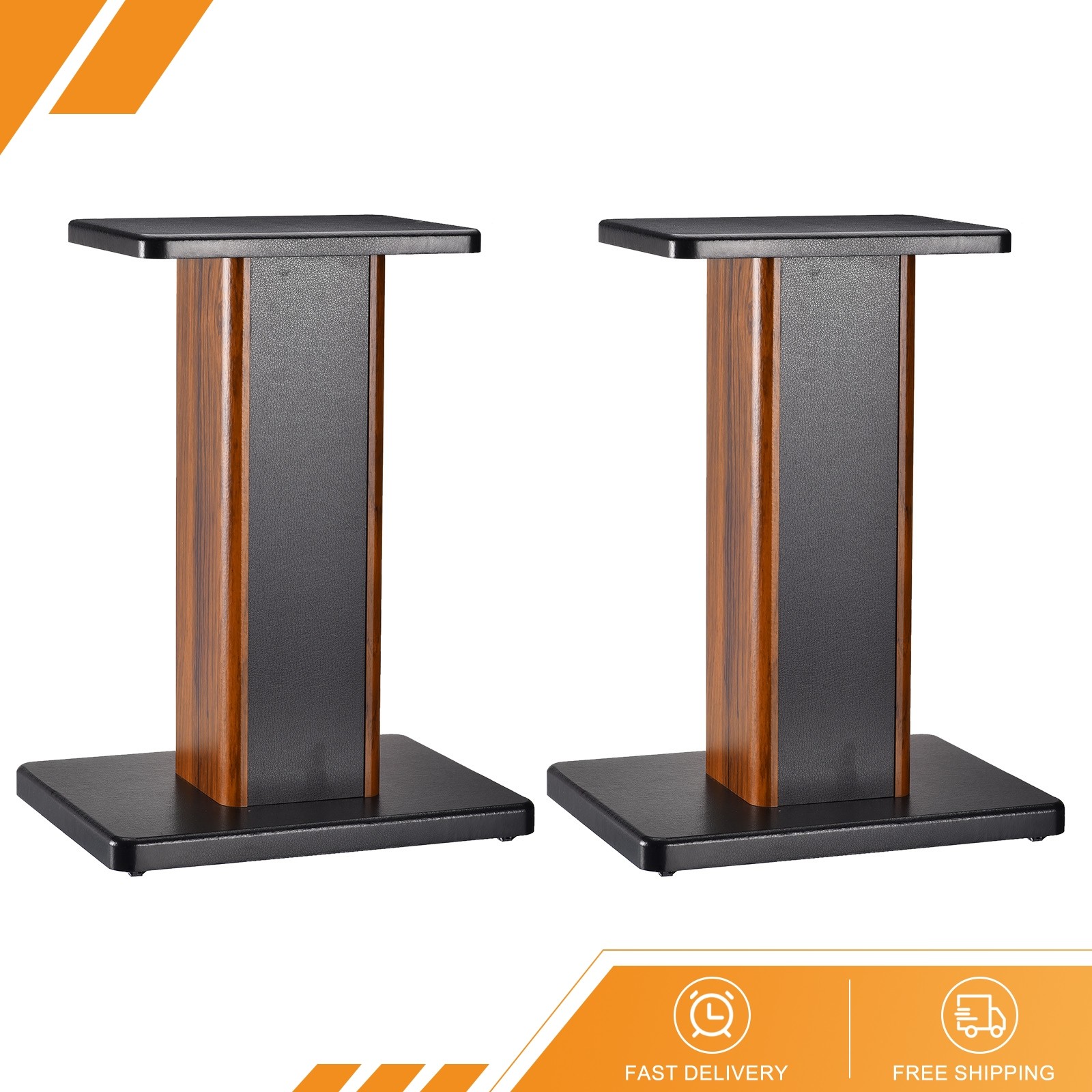 2 x Wood Speaker Stands 15.7 Inch 40cm Speaker Stand Hollowed Stands