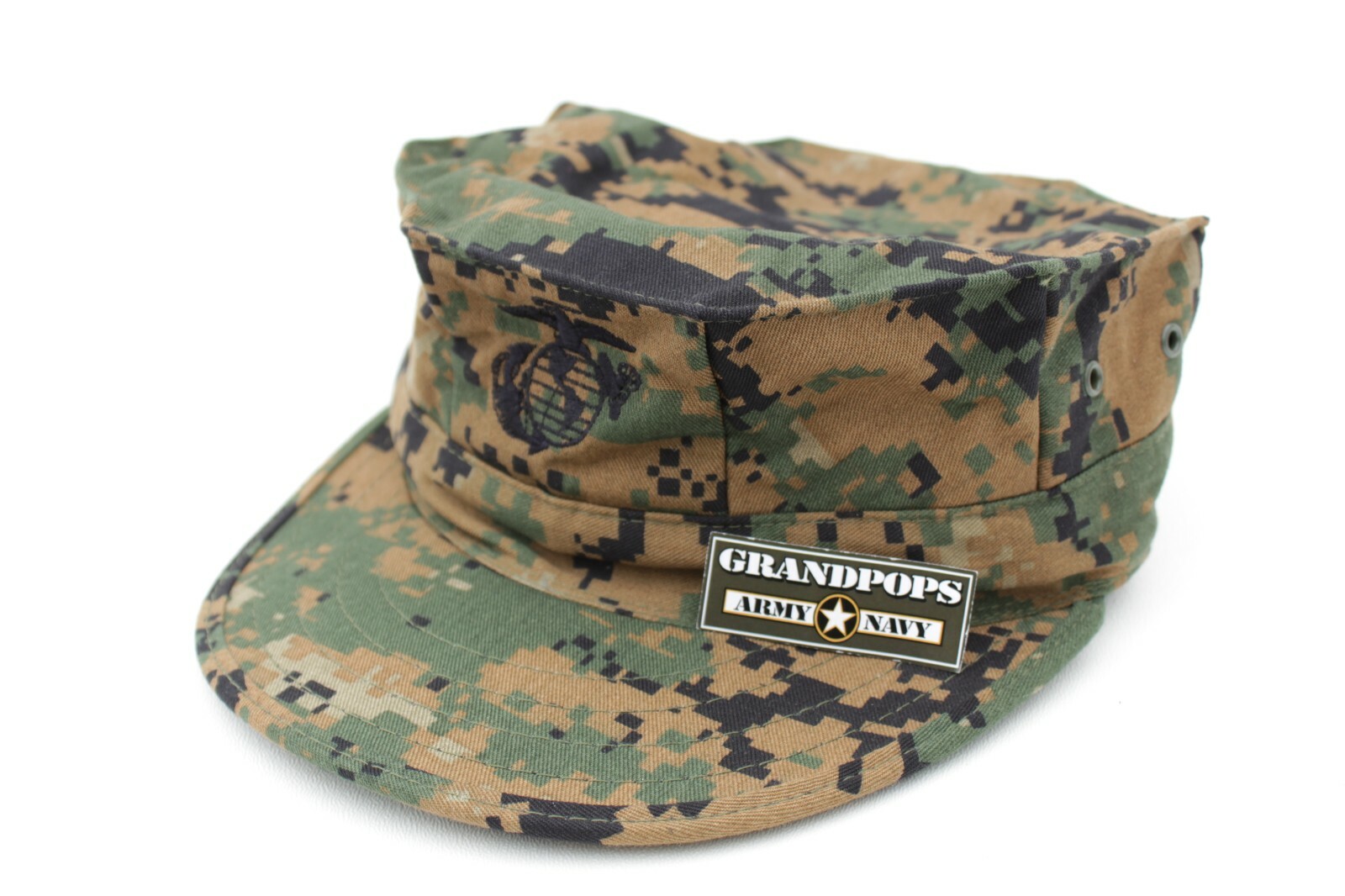 USMC MARPAT CAP 8 POINT 2 PLY TOP STITCH WITH EGA