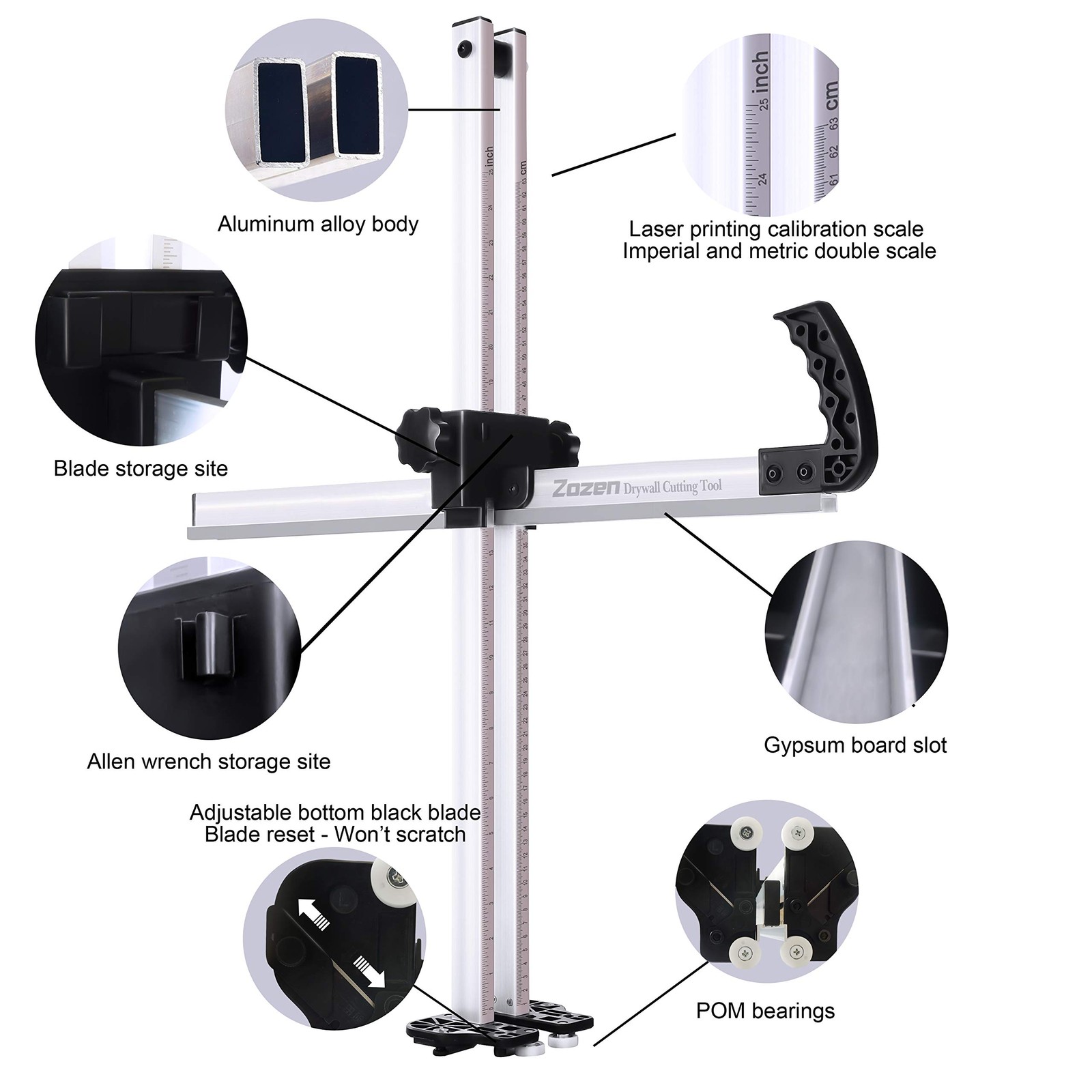 Drywall Cutting Tool, Foldable Drywall Cutter, Metric + Imperial Scale, Easy ...