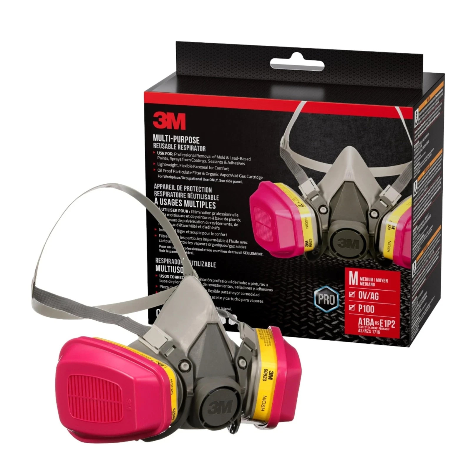 3M P100 / OV / AG Multi-Purpose Reusable Respirator 62023 Medium exp 03/2031