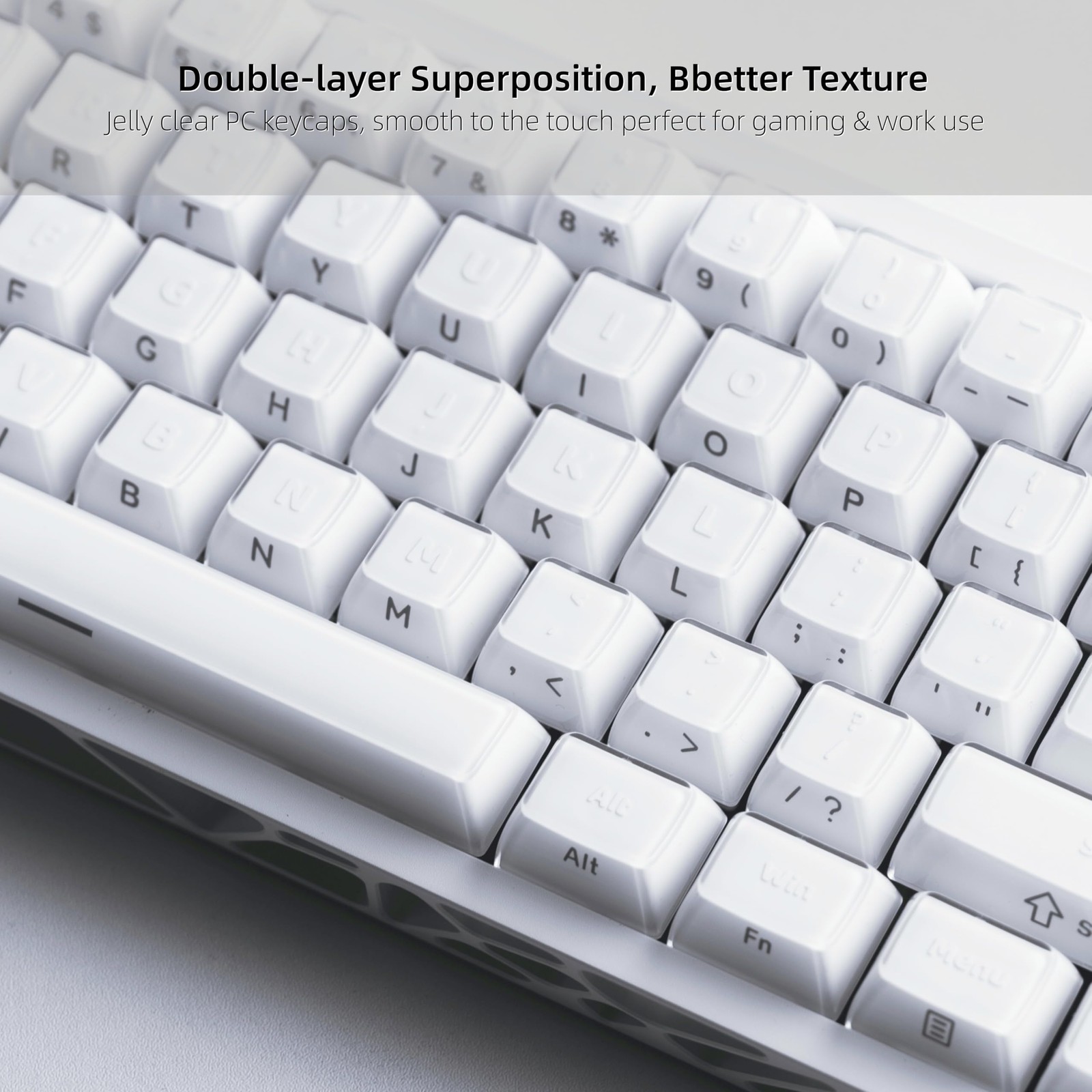 White Jelly Keycaps 3.0, Shine Through Keycaps