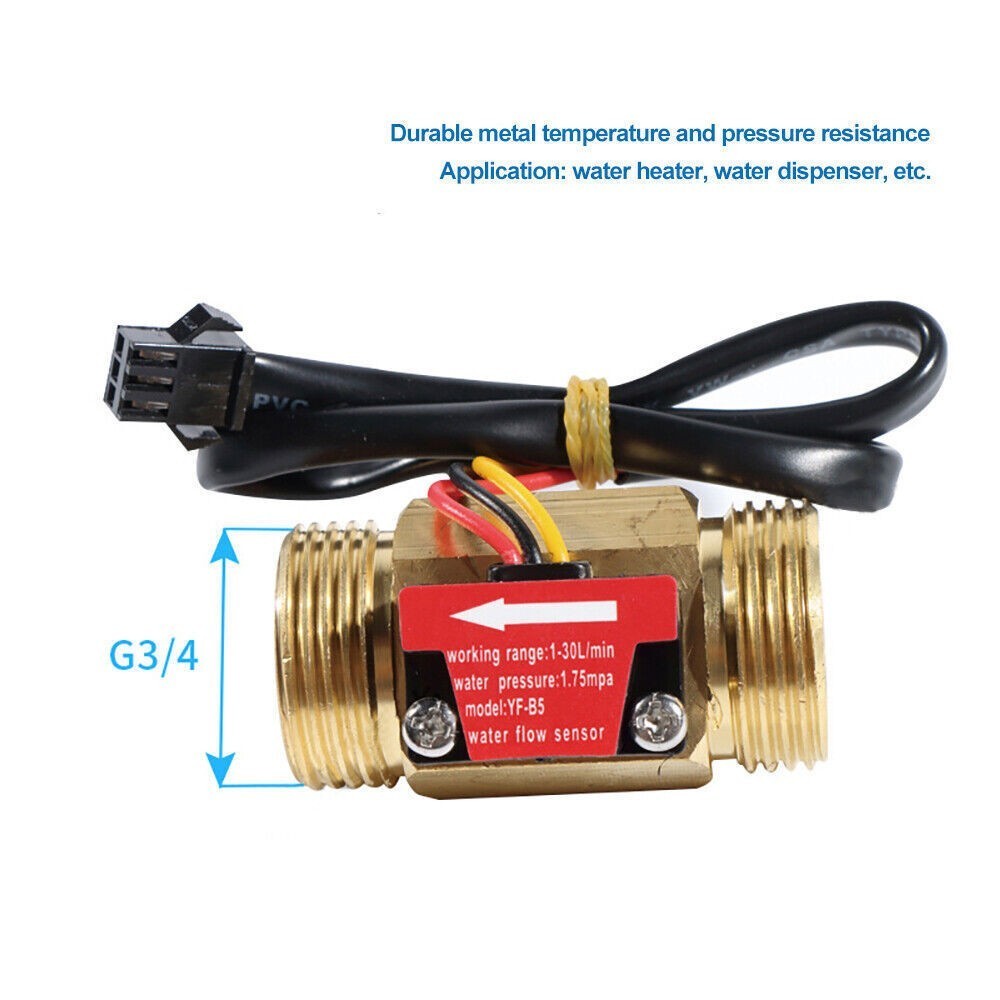 Thread Hall Effect Flow Sensor Switch Flow Meter G1/2" 3/4" 1" NEW
