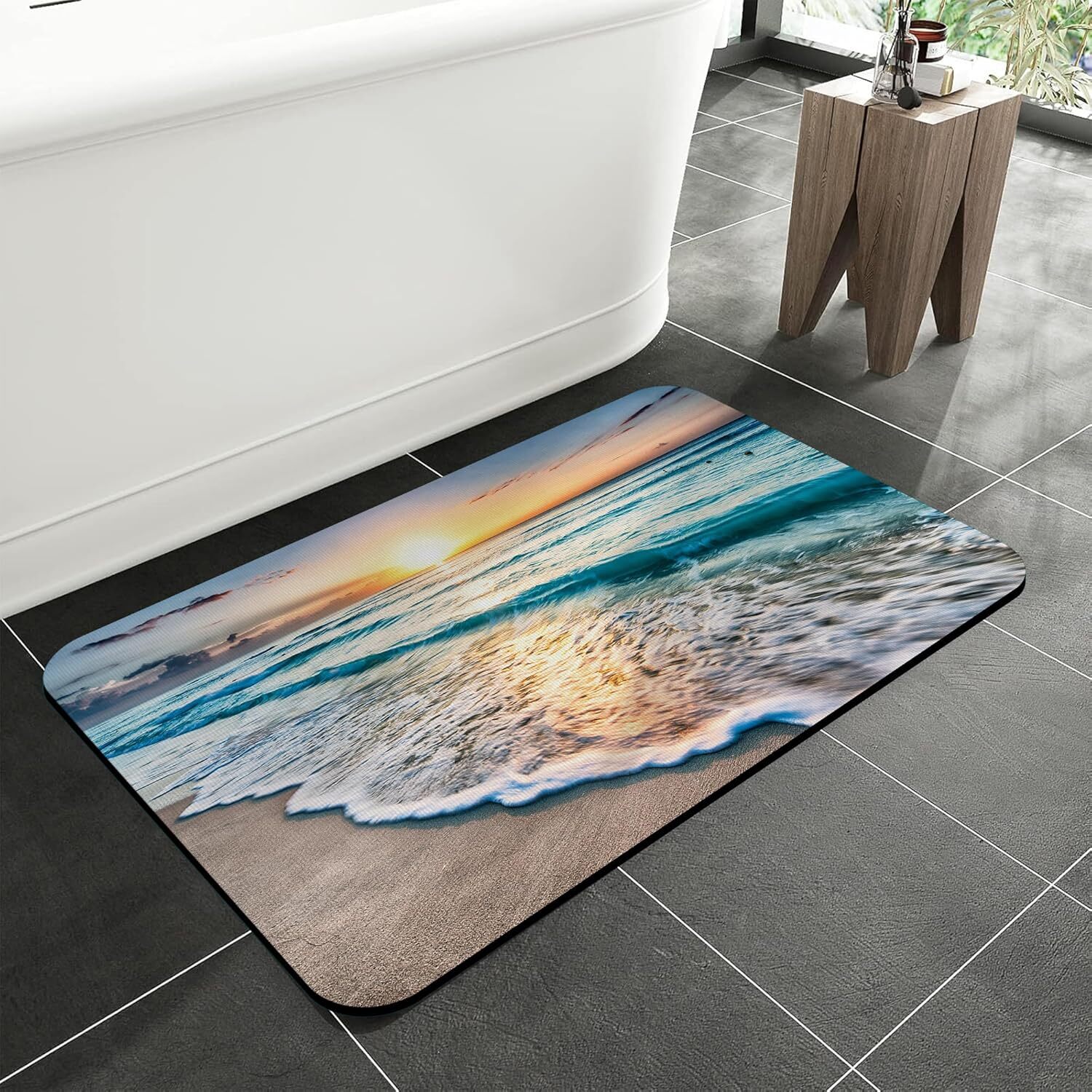 Quick Dry Bath Mat Soft Absorbent Non Slip Rug for Bathroom Shower Tub 15.7x23.6