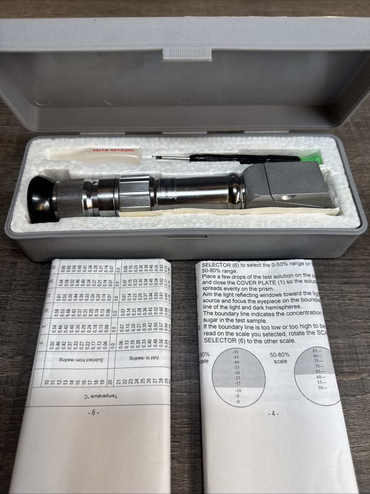 Sper Scientific 300003 Sugar/Brix Refractometer 0 to 80% Box & Instructions