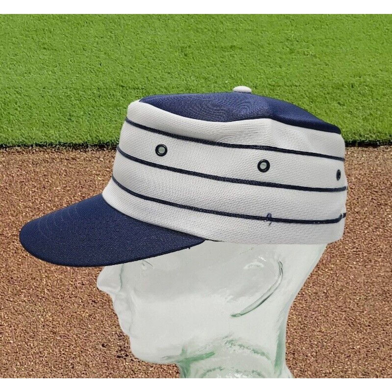 AJD Hat Snapback White Dark Blue XS X-Small Vintage Pillbox Hat Old stock